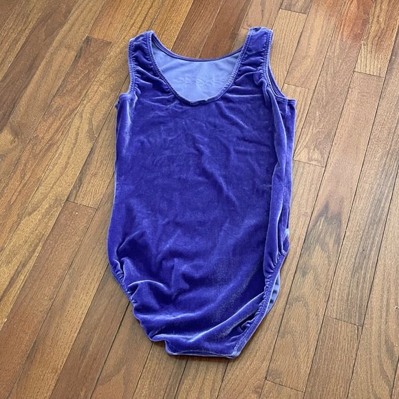 GK Elite Sportswear Purple Velour Gem Front Leotard Size Adult Large - Picture 9 of 11